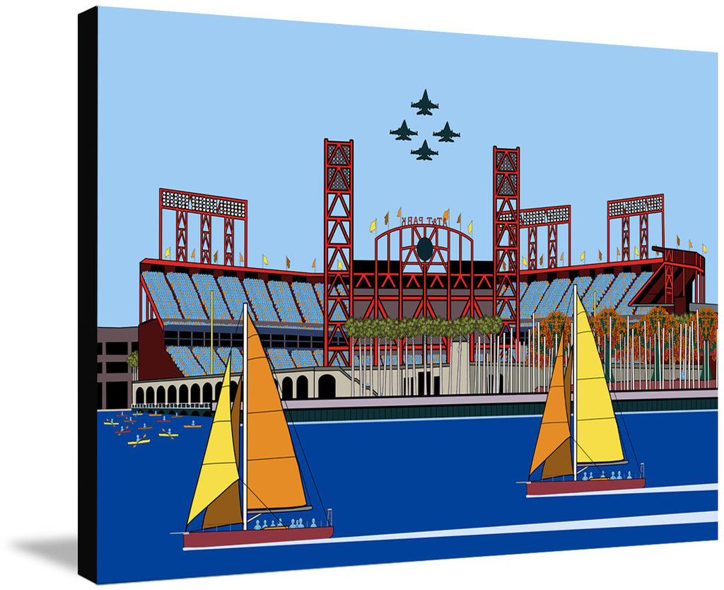 Baseball by the Bay by John Kraft (ready to hang canvas)