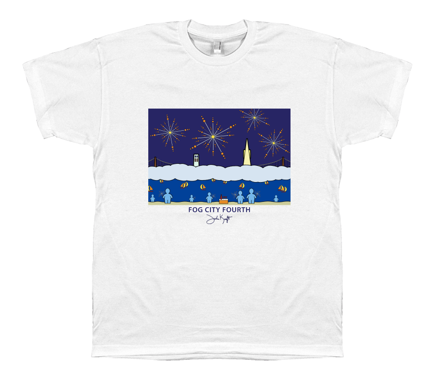 Fog City Fourth T-Shirt by Artist John Kraft