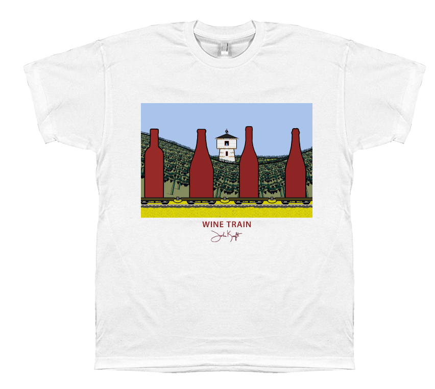 Wine Train T-Shirt by Artist John Kraft