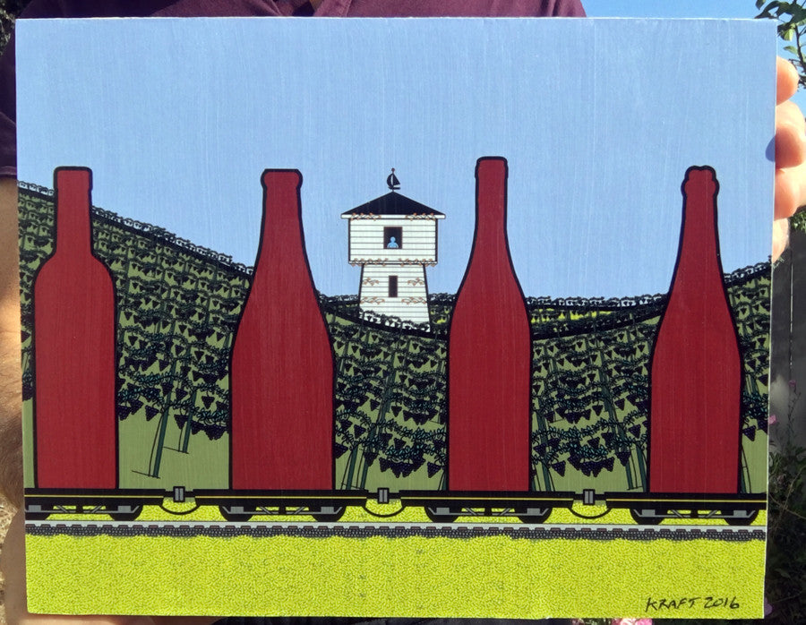 Wine Train Wood Mounted Print by John Kraft